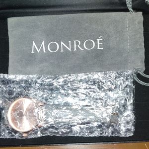 Monroe Rose Gold Leather Gray Watch. (NWOT)